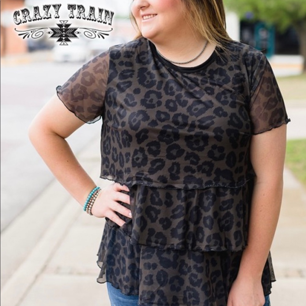 Crazy Train Layer It In Leopard Top